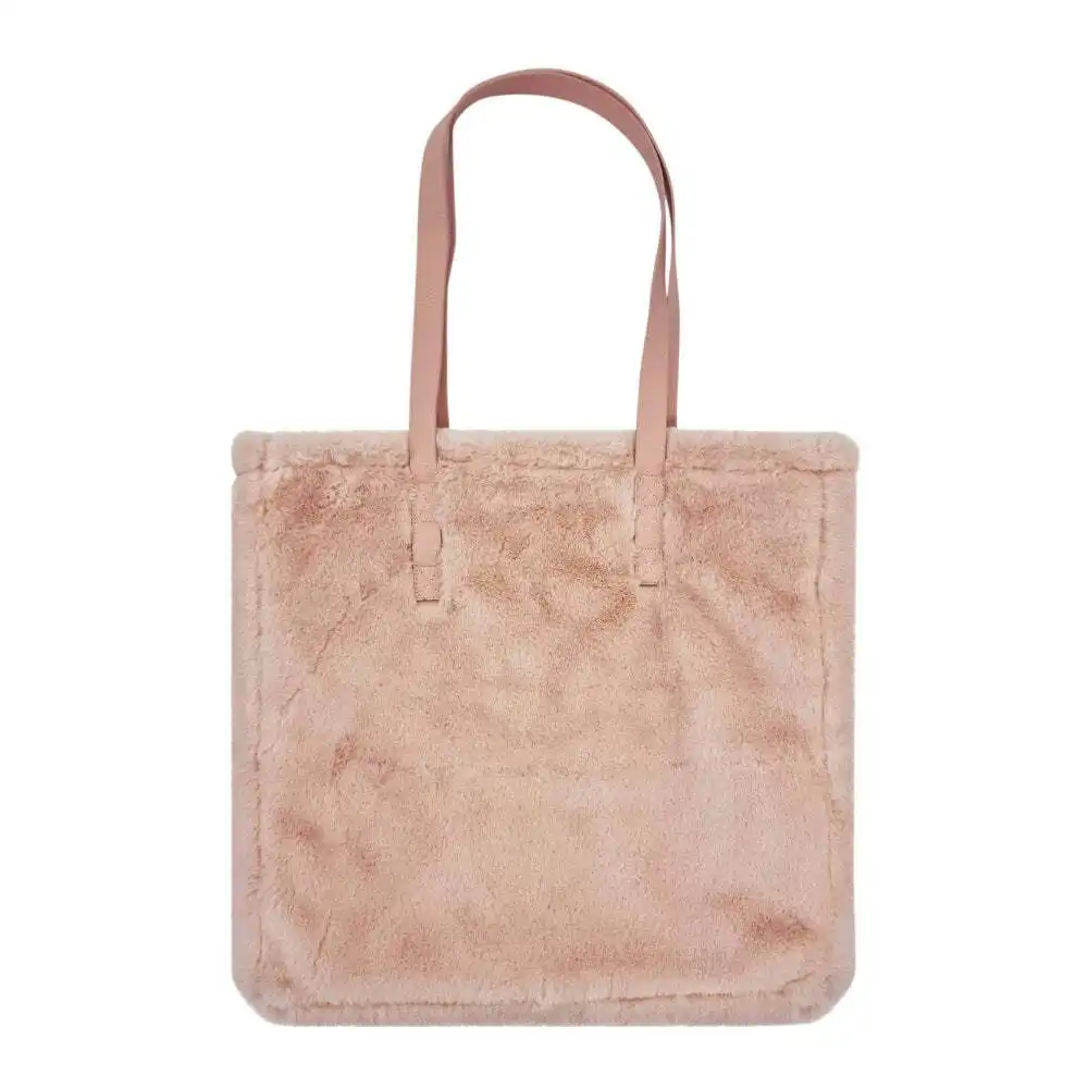 J. Elliot Home Layla Super Soft Faux Fur Shoulder Tote Bag 38x38cm Soft Pink