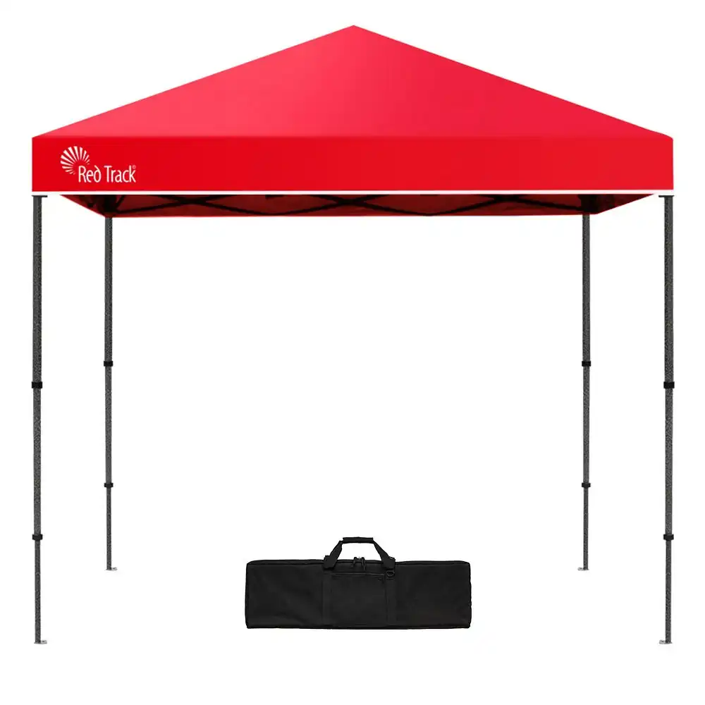 Red Track 3x3M Folding Gazebo, Outdoor Shade Pop Up Tent Foldable Marquee, with Carry Bag, Red