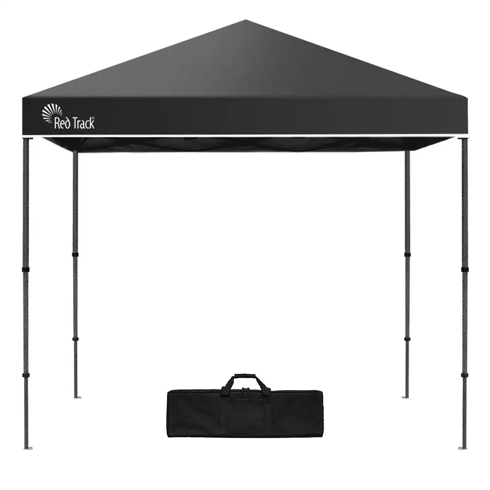 Red Track 3x3m Folding Gazebo, Most Compact Foldable Design, Carry bag, Portable Outdoor Popup Marquee for Camping Beach, Black