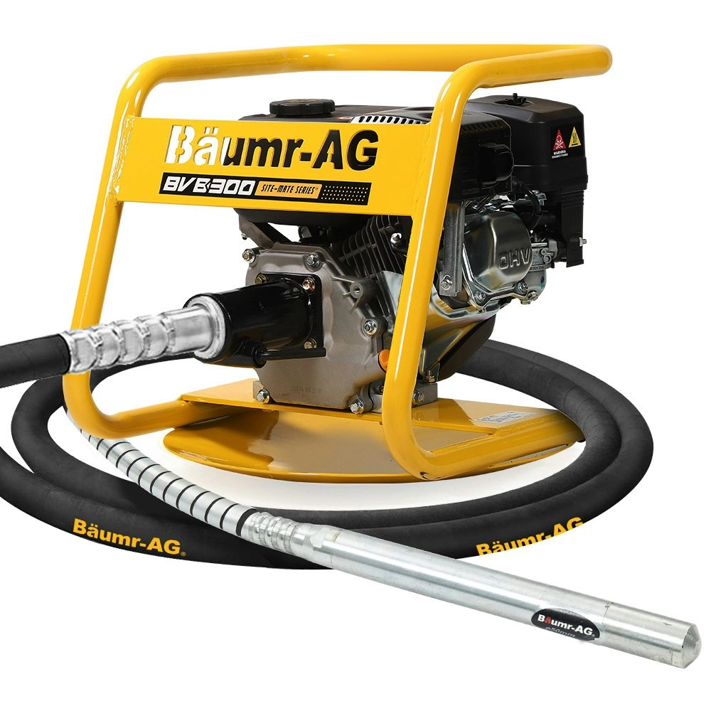 Baumr-AG 6.5HP Concrete Vibrator Drive Unit, and 6M x 50mm Vibrating Shaft Combo