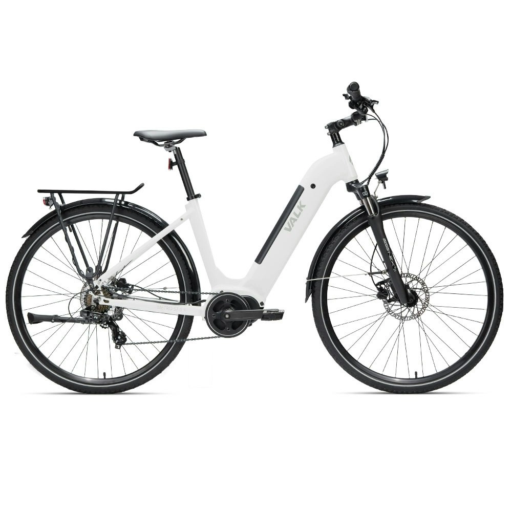 2024 Valk Electric Commuter Bike Mid-Drive Small Step-Thru Frame, ebike e-bike Womens Ladies, White