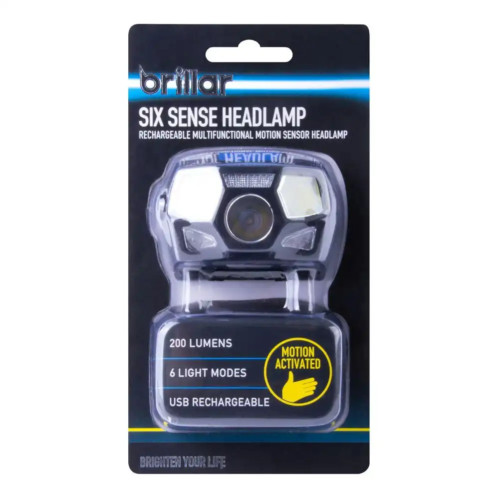 Brillar Six Sense - Rechargeable Motion Activated Head Light Lamp 200lm