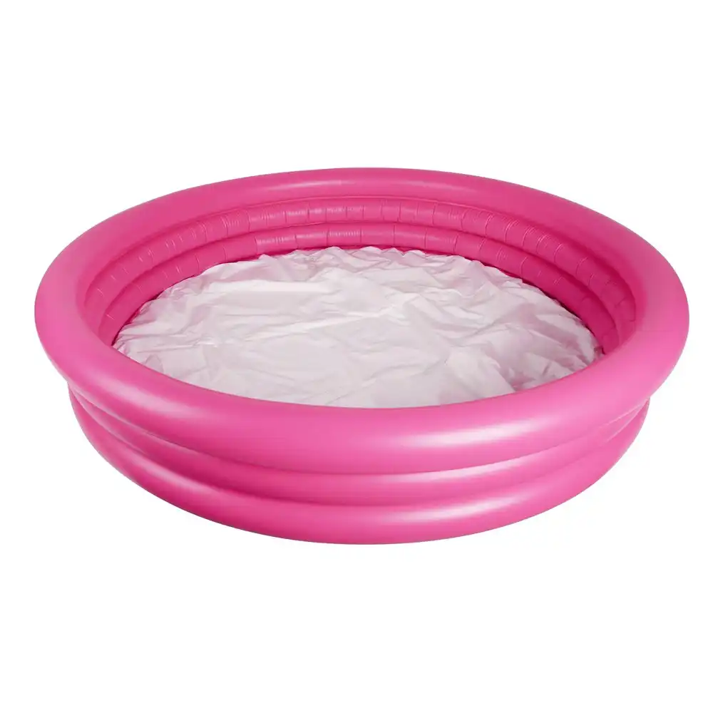 Airtime 3-Ring 152x30cm Kiddie Swimming Pool Round Outdoor Inflatable Fun Pink