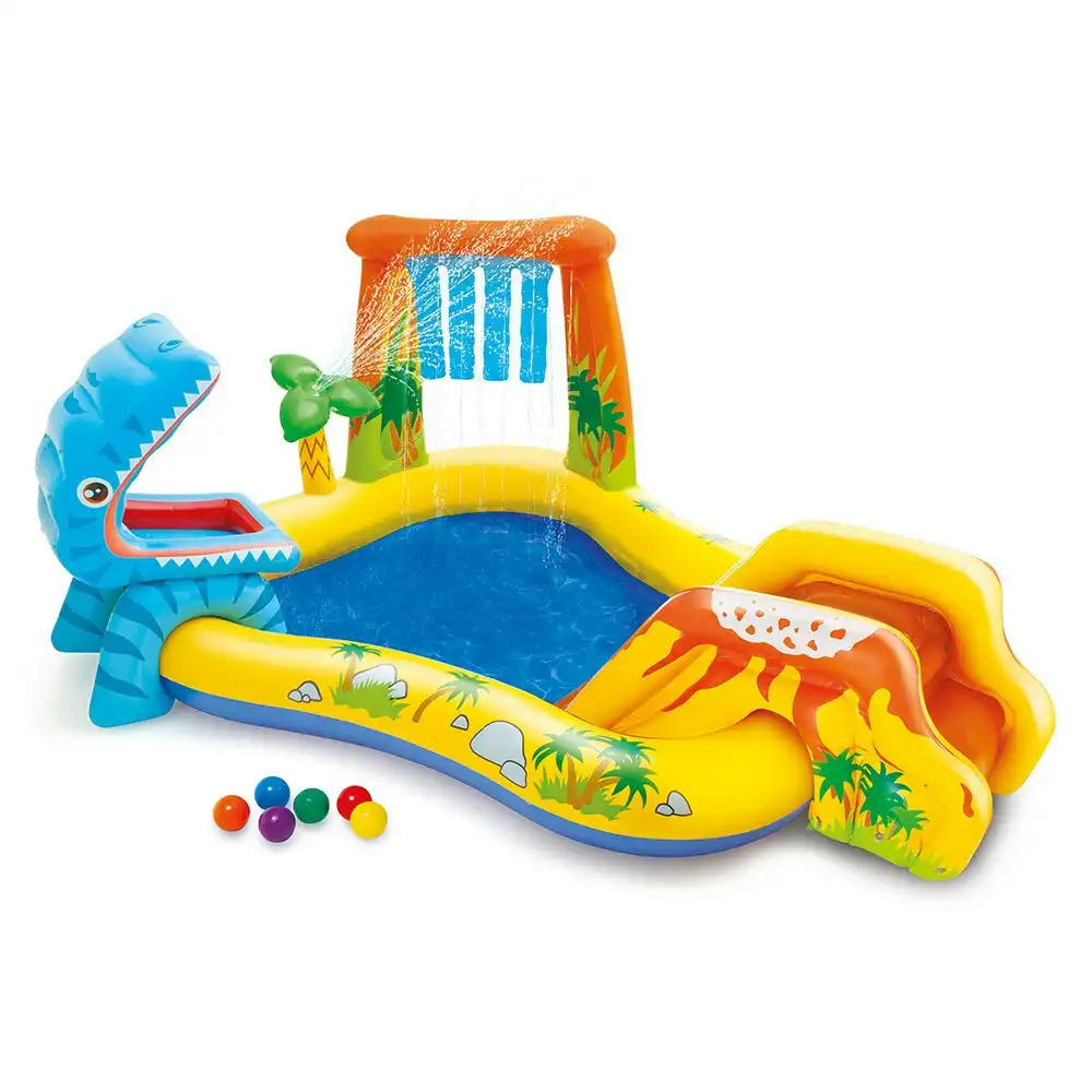 Intex Dinosaur 249x191cm Play Centre Inflatable Swimming Pool Outdoor Kids 3y+