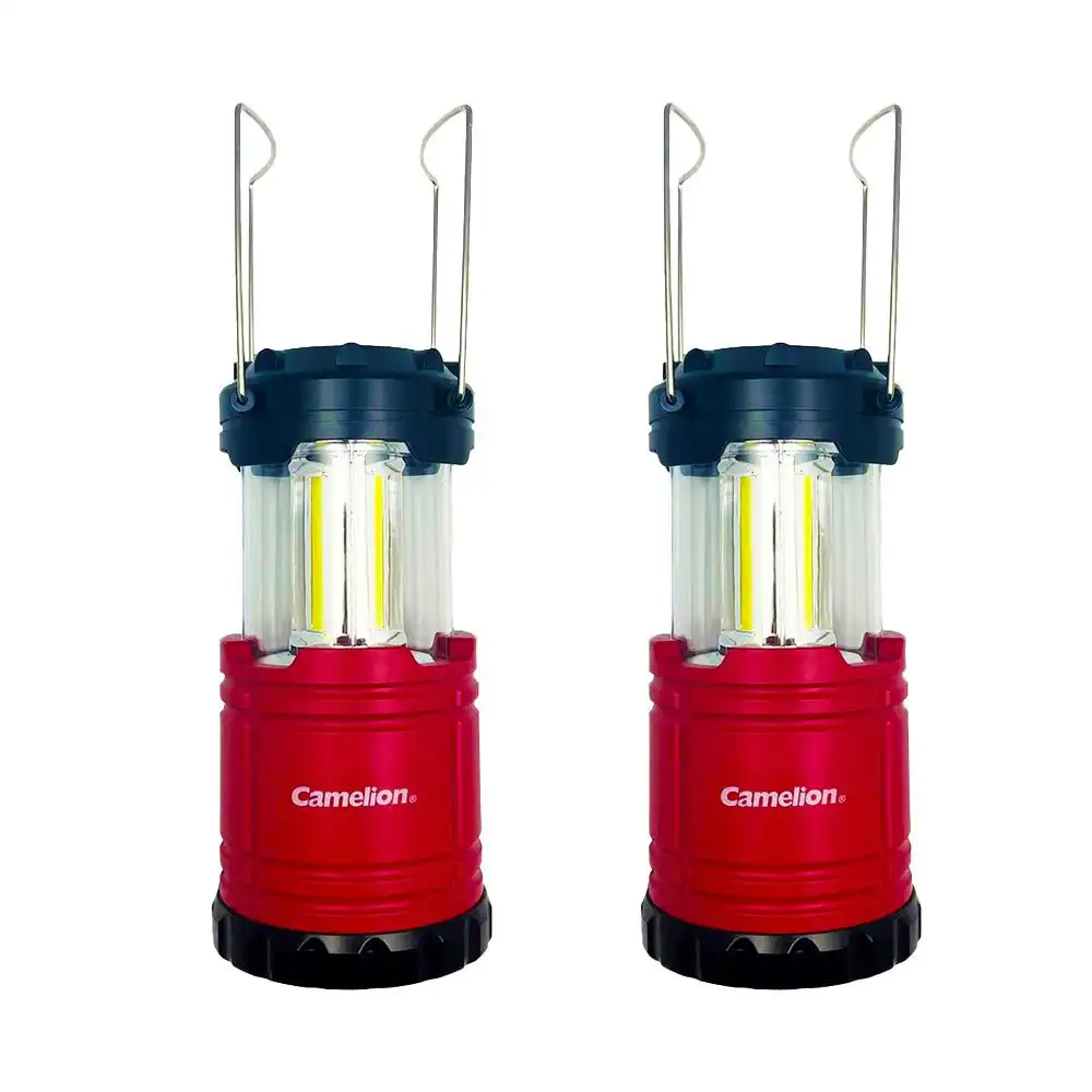 2PK Camelion 3x3W COB LED Camping/Outdoors Lantern 3xAA Battery 450LM w/Handle