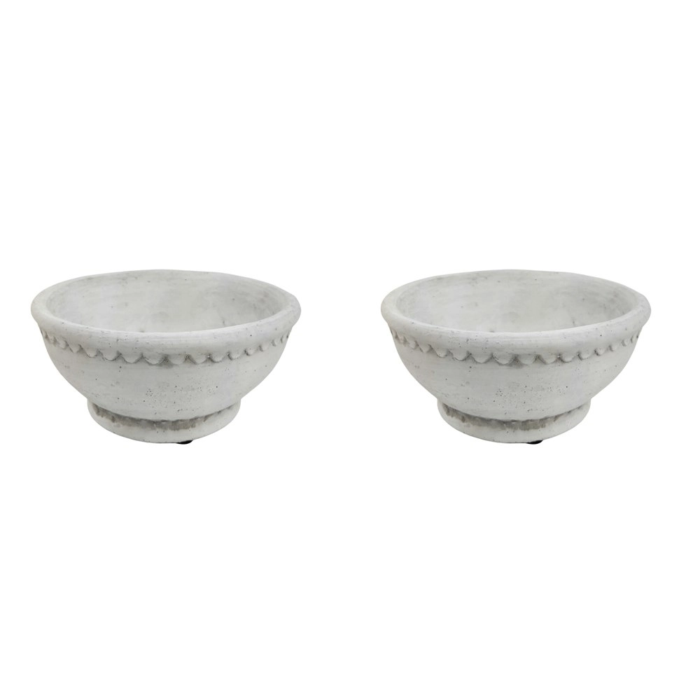 2x Urban Jules 7x16cm Ceramic Planter Flower/Plant Pot Home Decor Small White