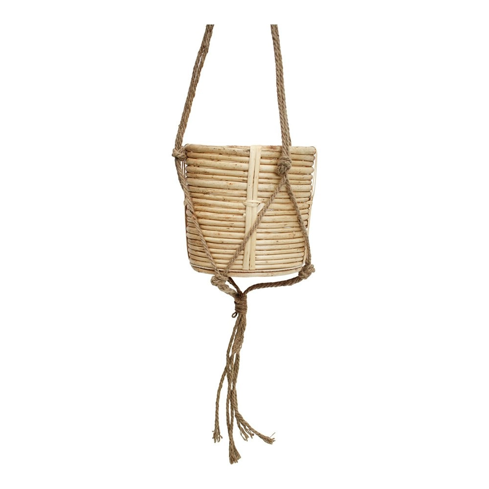 Zara Straight Willow 20cm Hanging Planter Plant Basket w/ Rope Home Garden Decor