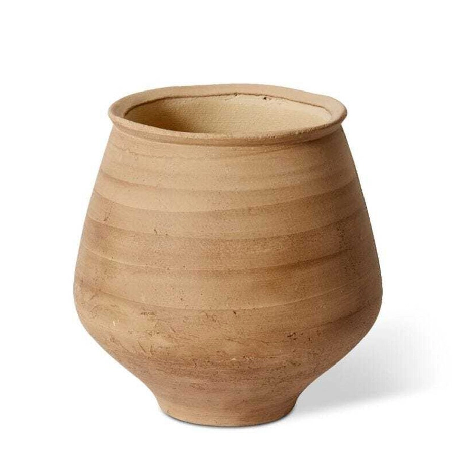 E Style Leilani 33cm Cement Plant Pot Round Home Decorative Planter Brown