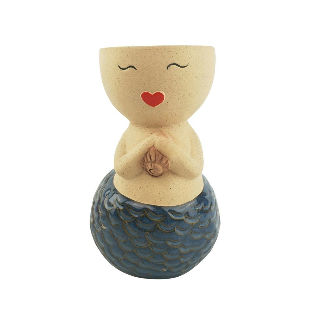 Urban Mermaid 15cm Ceramic Planter Outdoor/Home Garden Ornament Display Pot Blue