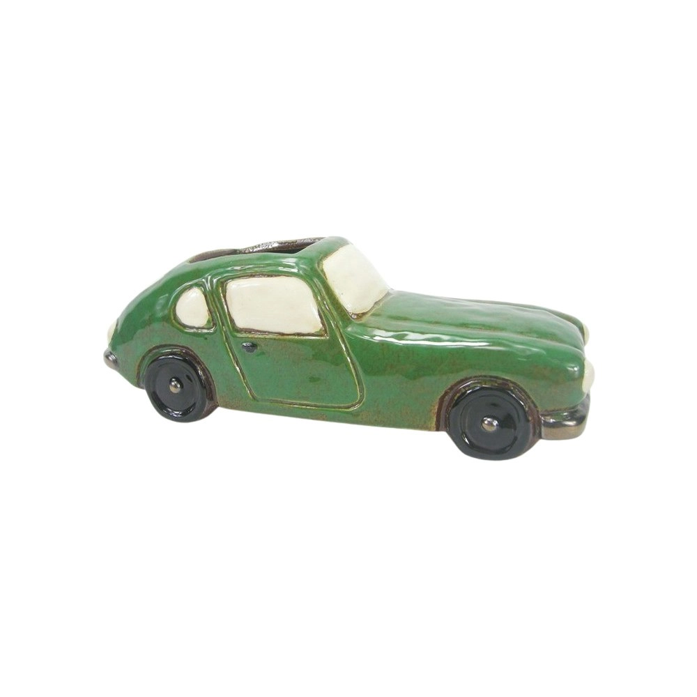 Urban Products 27cm Ceramic Retro Racing Car Planter Home Garden Decor - Green