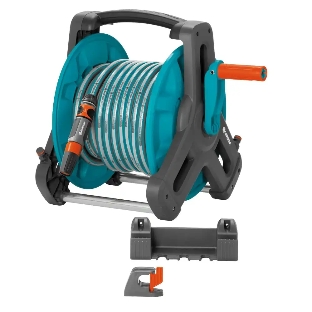 Gardena Wall Mountable Classic Outdoor Watering Hose Reel Set 13mm x 20m