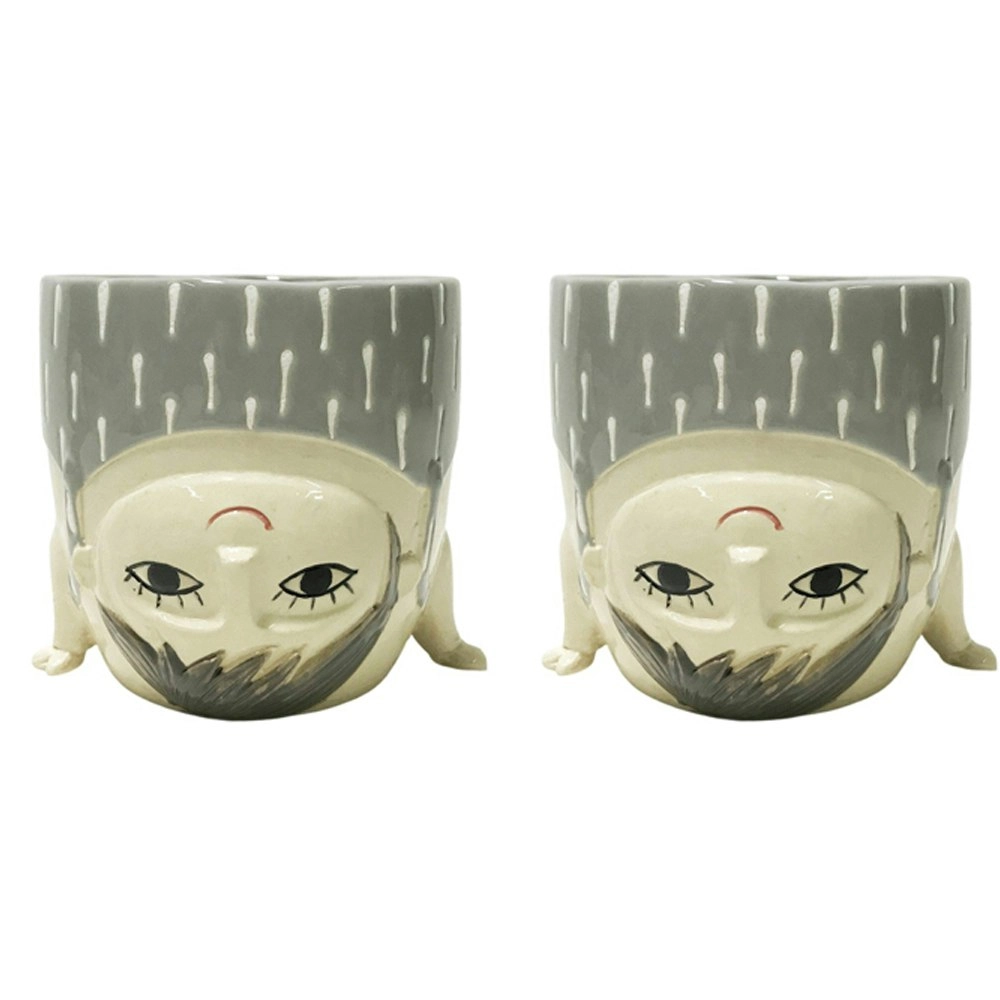 2x Urban Boy Doing Handstand 12cm Ceramic Planter Flower/Plant Pot Decor Grey