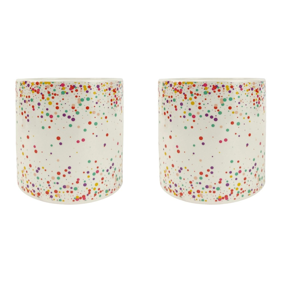 2x Urban Confetti 12cm Ceramic Planter Flower/Plant Pot Home Tabletop Decor Sml