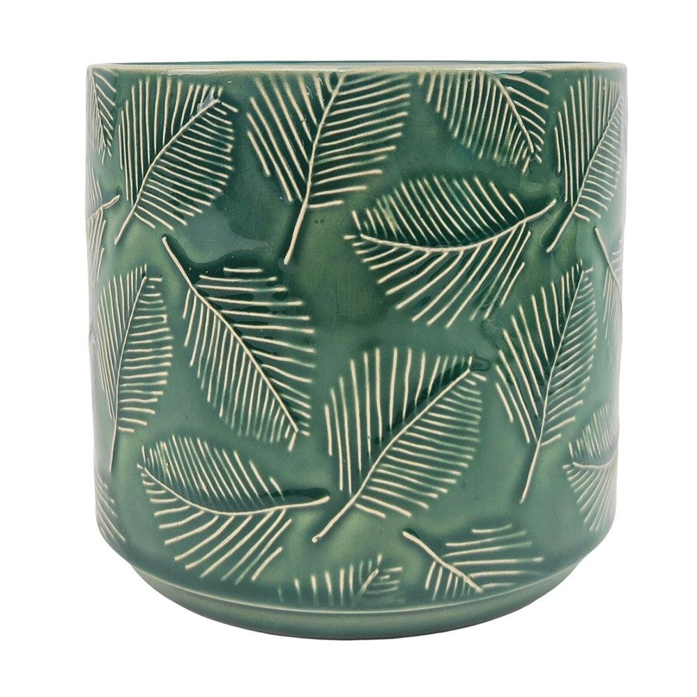 Urban Cairo Leaf Mini 12cm Ceramic Planter Home/Garden Plant Pot Small Emerald