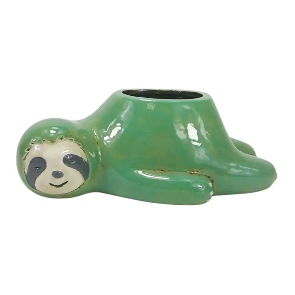 Urban Products Sloth Home Garden Decor Planter Pot Box Turquoise Blue 23cm