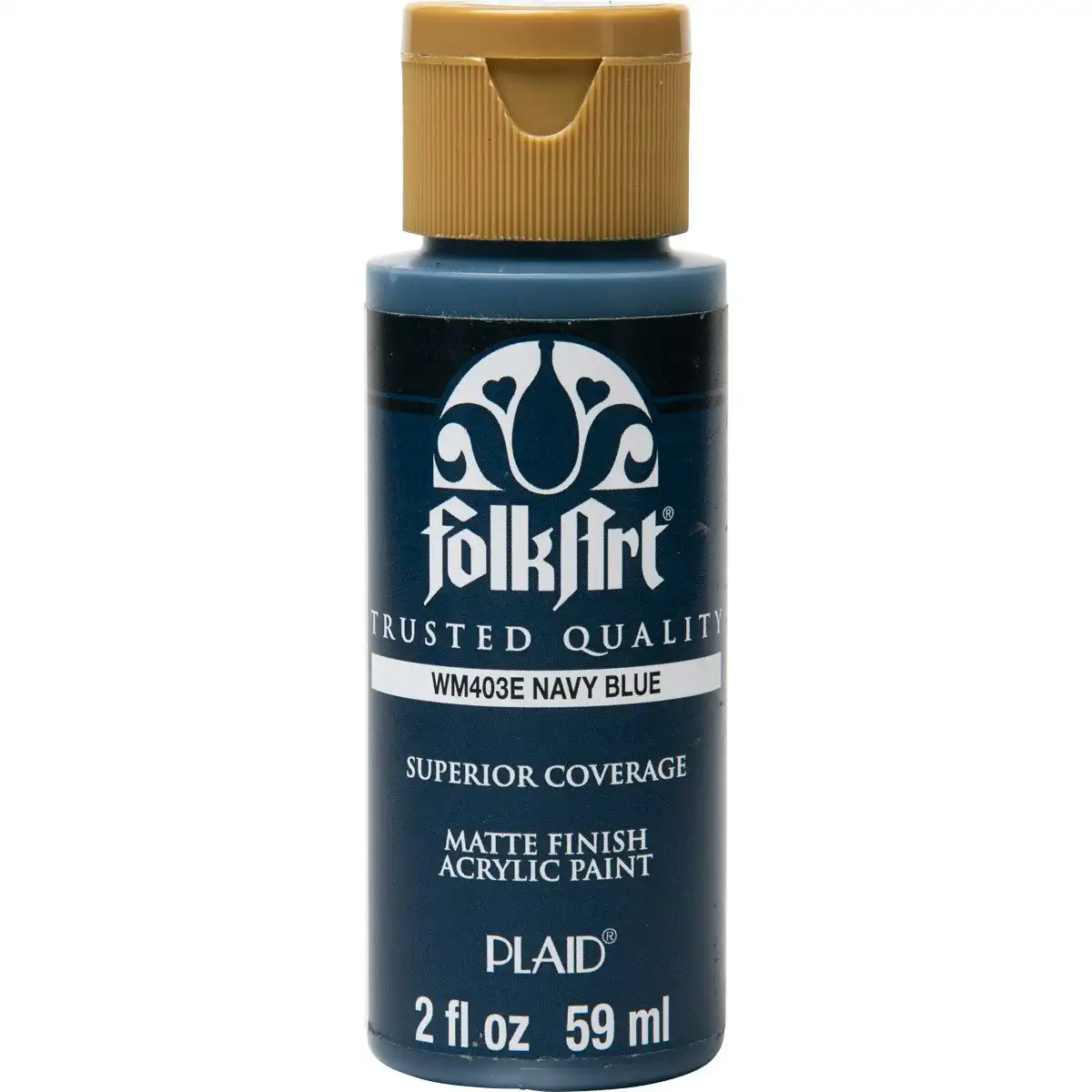 Plaid FolkArt Premium 59ml Water-Based Navy Blue Acrylic Art Paint Matt Finish