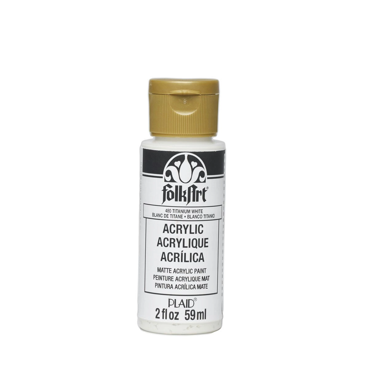 Plaid FolkArt Premium 59ml Water-Based Titanium White Acrylic Paint Matt Finish