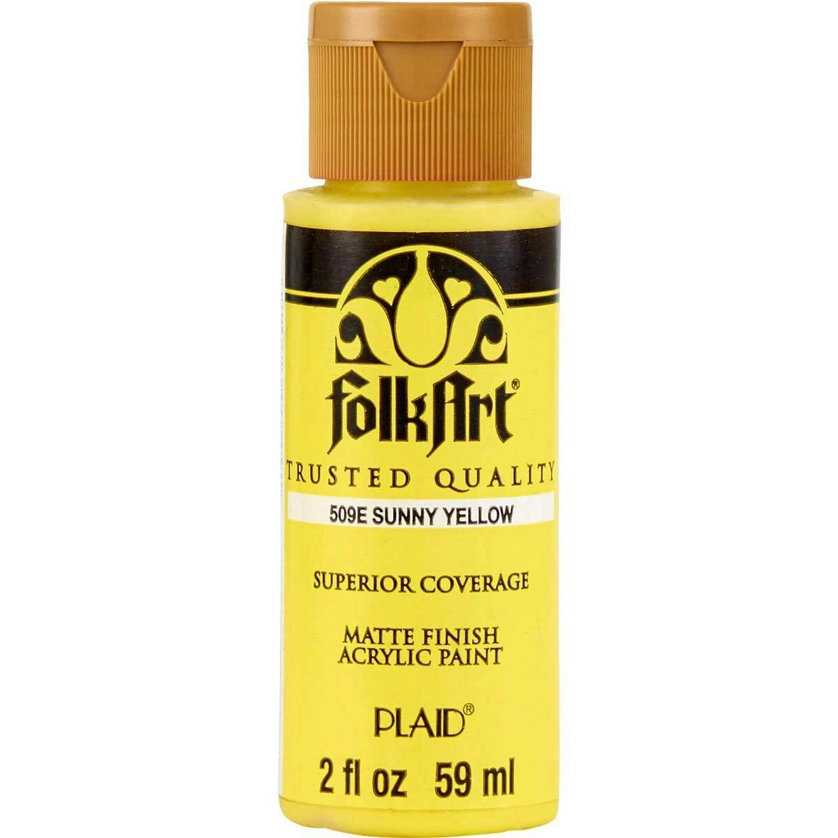 Plaid FolkArt Premium 59ml Water-Based Sunny Yellow Acrylic Paint Matt Finish