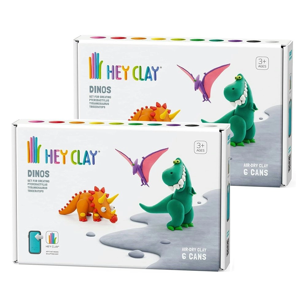 12pc Hey Clay Farm Birds Medium Kids/Childrens Modelling Clay Craft Set 6-36m