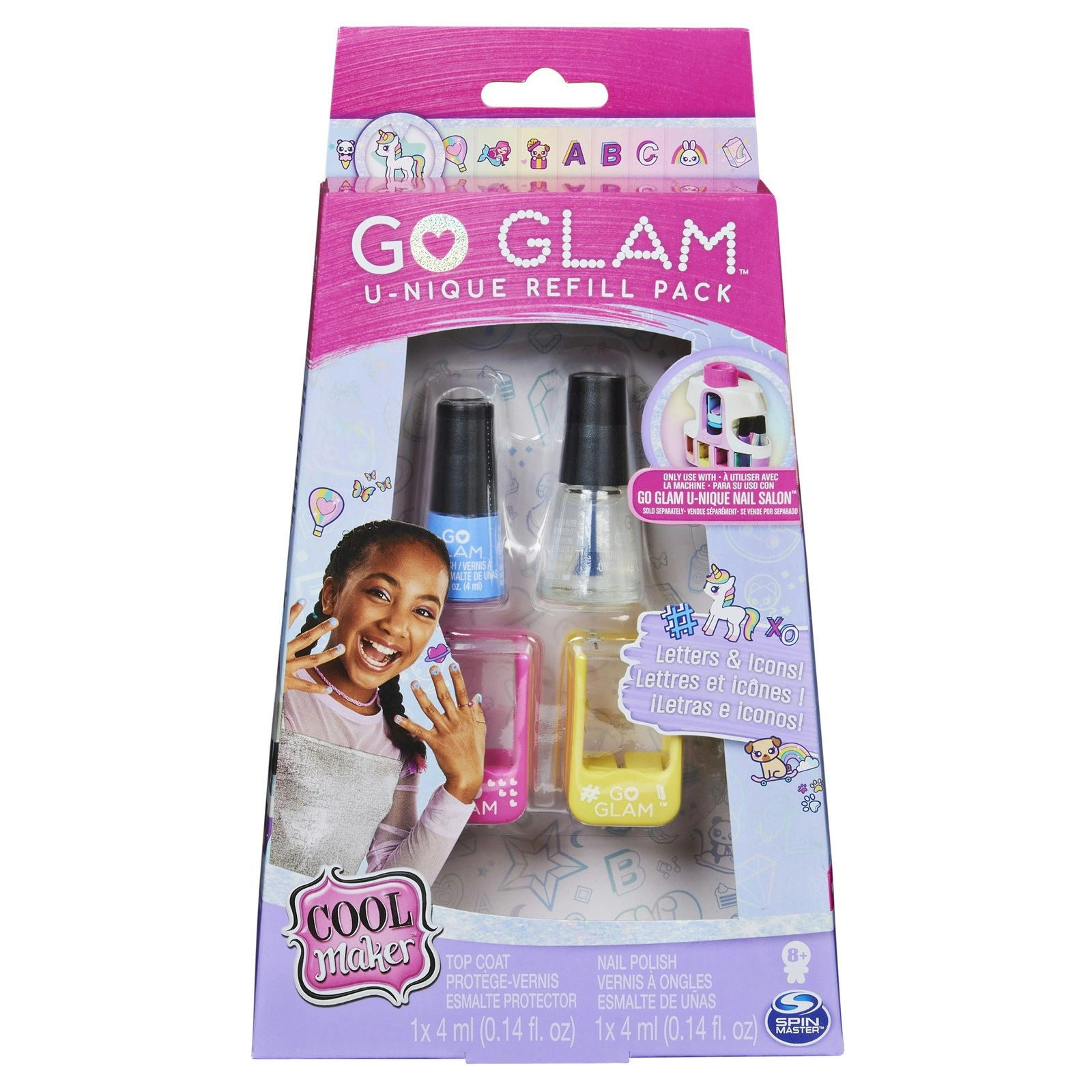 4pc Spin Master Cool Maker Go Glam U-Nique Nail Salon Refill Kit Kids Toy 8+