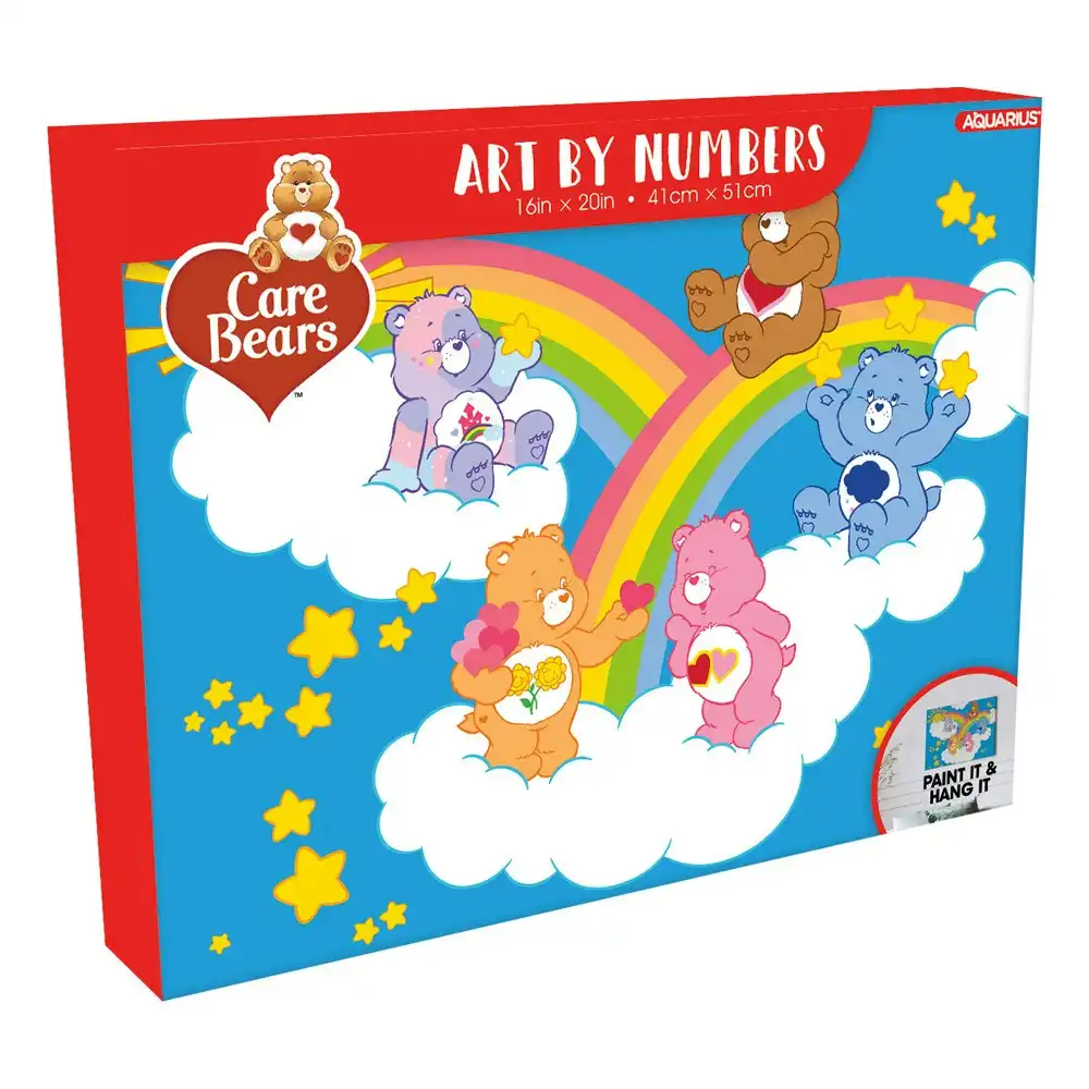 AQUARIUS 41x51cm Care Bears Clouds Art By Numbers Painting/Paint Kit DIY 12y+