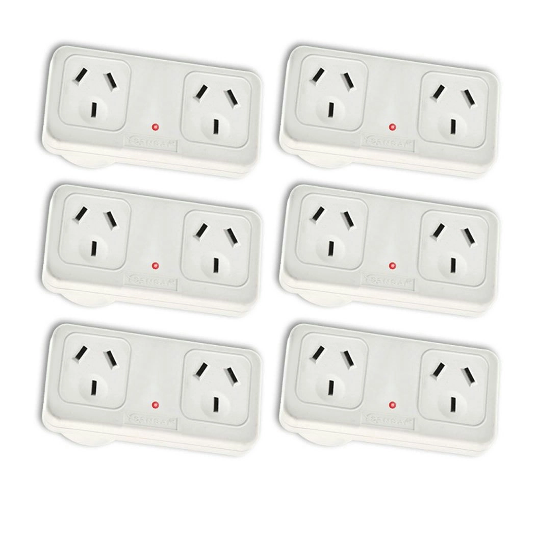 6x Sansai Horizontal Right Powerpoint Double Surge Protector Adaptor/Outlet/AU