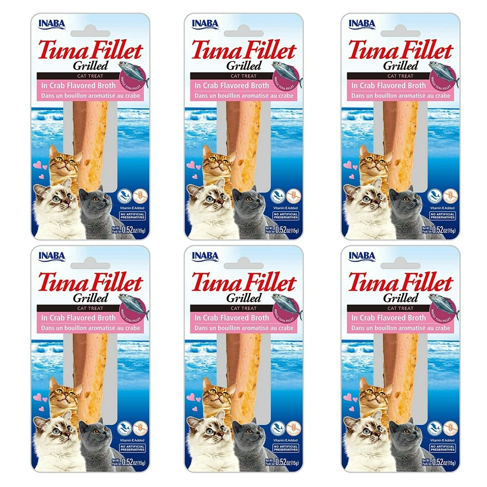 6PK INABA Grilled Tuna Fillet in Crab Flavoured Broth Cat Pet Food/Treat Meal