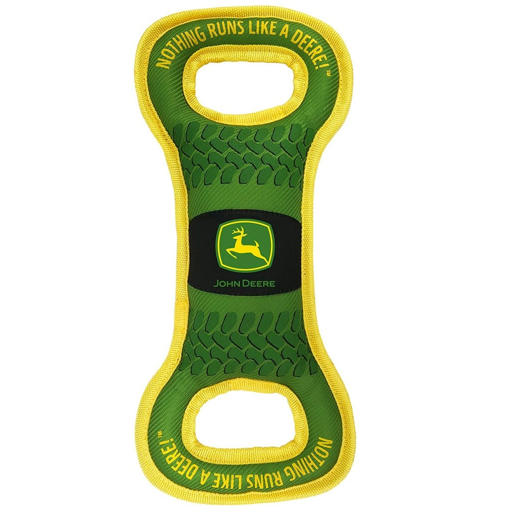 John Deere Licensed Pet Accessories Dog Nylon Web Binding Squeaker Tug Toy