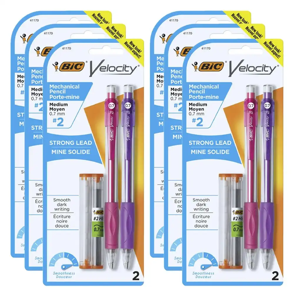 12pc Bic Velocity Mechanical Drawing Pencil Original w/Refil Set 0.7mm Assorted