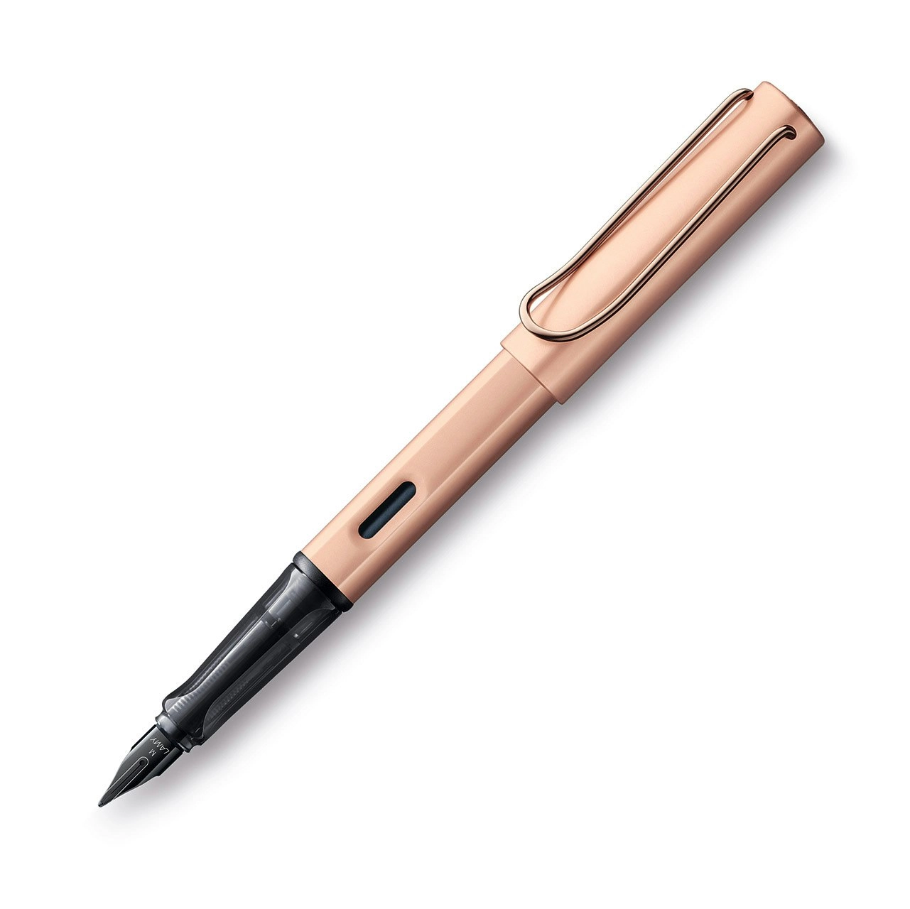 Lamy Lx Anodised Aluminium Modern Glossy Black Nib Medium Fountain Pen Rose Gold