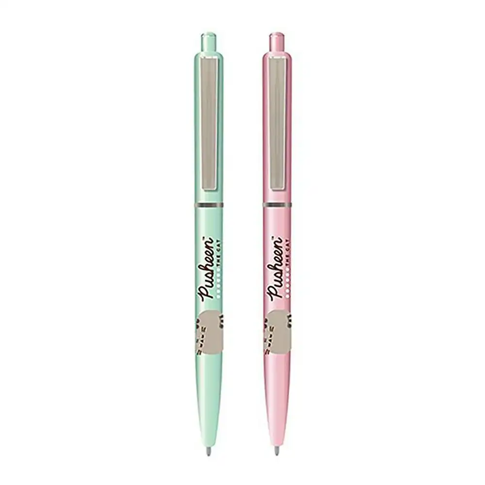 2pc Pusheen Themed Botanical Pen School/Office Stationery Writing Set