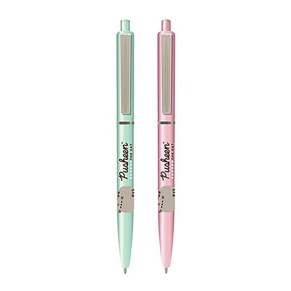 2pc Pusheen Themed Botanical Pen School/Office Stationery Writing Set