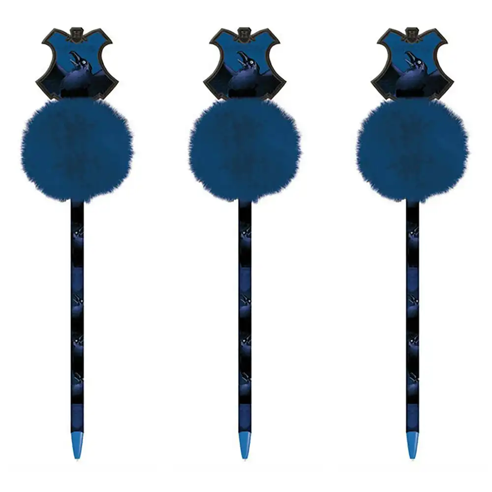 3x Wizarding World Character Themed Harry Potter House Ravenclaw Pom Pom Pen