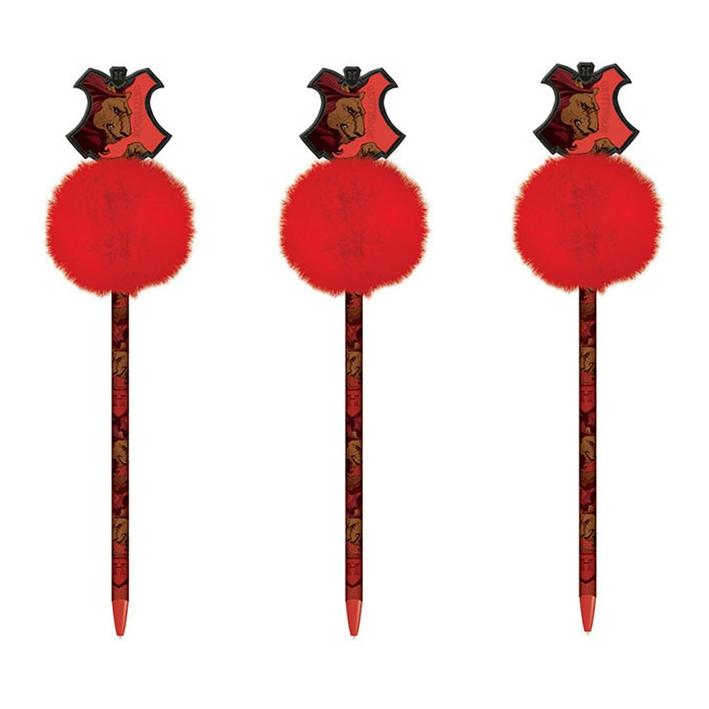 3x Wizarding World Character Themed Harry Potter House Gryffindor Pom Pom Pen