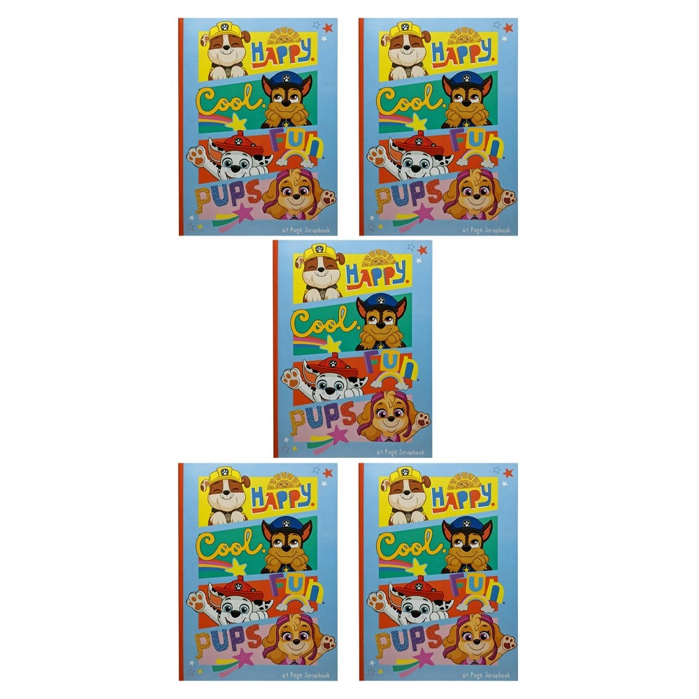 5x PAW Patrol 64-Page Scrapbook Art/Craft Kids/Children School Writing Notebook