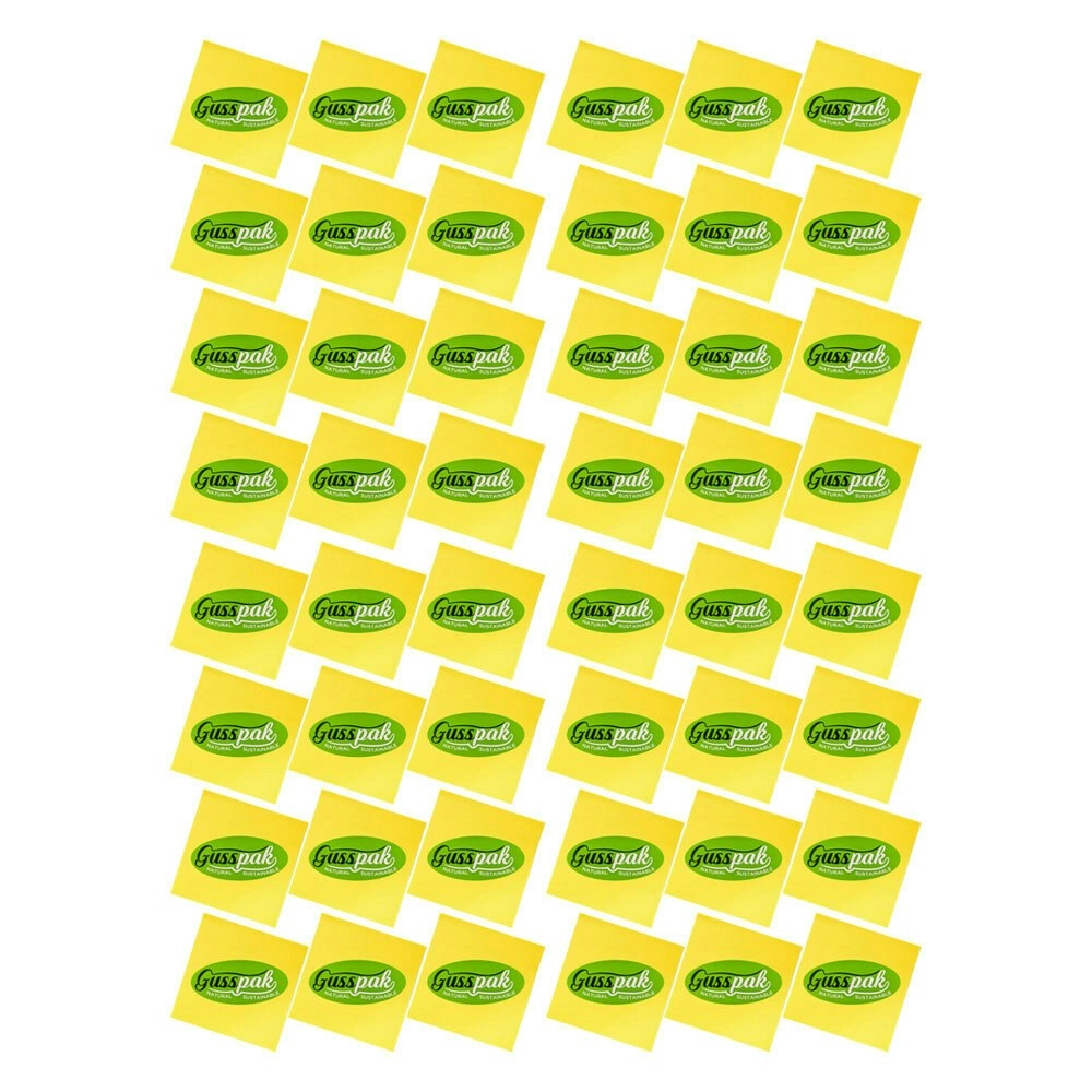 48pc Gusspak Stick On Notes/Memo/Label 76mm x 76mm Yellow (100 Sheets/Pad)