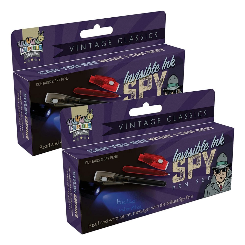 2PK Funtime Invisible Ink Spy Pen Set w/UV Light Kids/Children Toy Stationery 3+