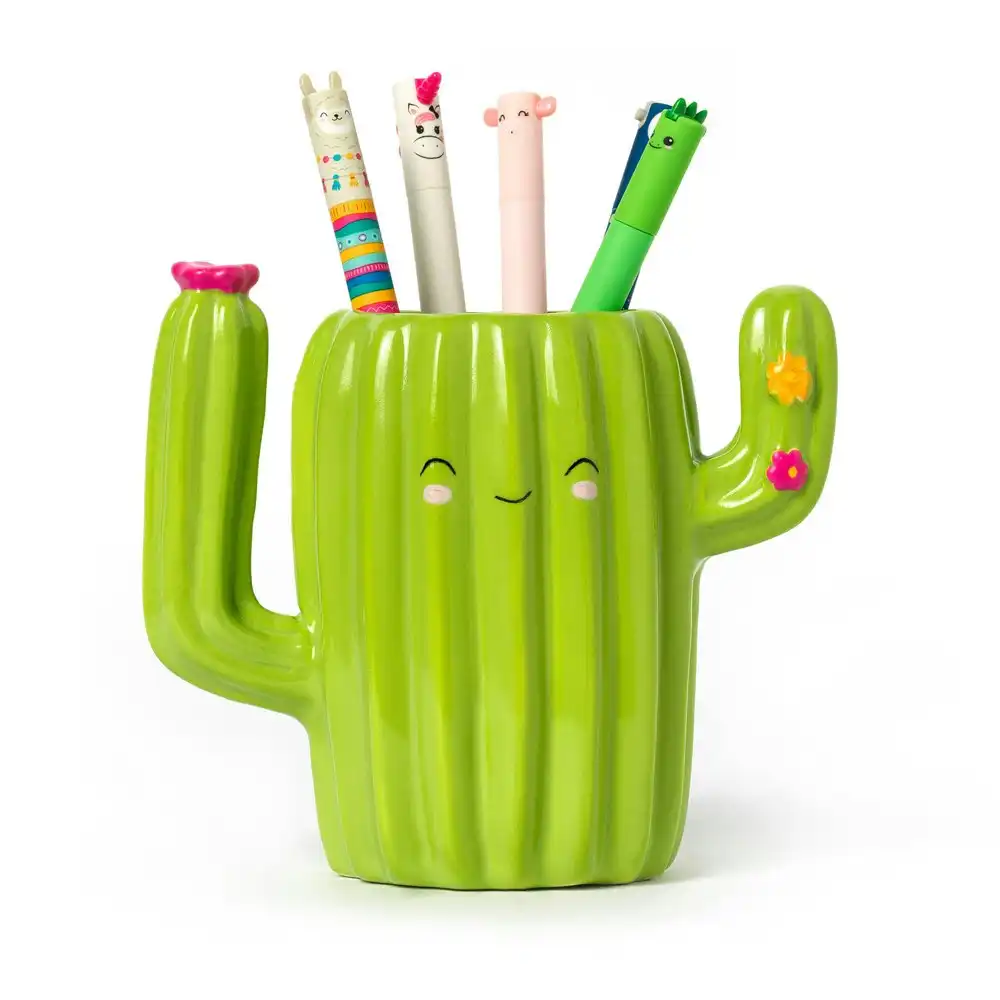 Legami Desk Friends Ceramic Pen/Ballpen Pencil Holder Storage Stationery Cactus