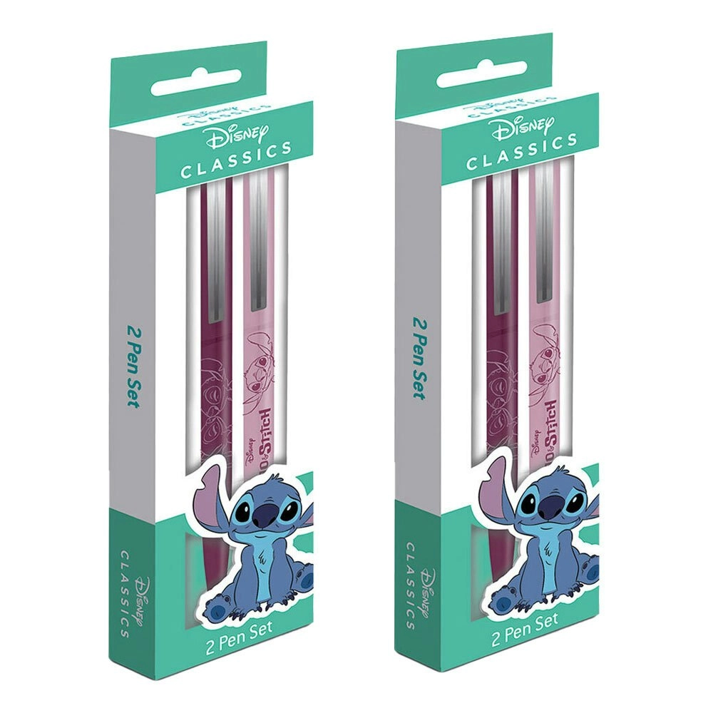 4pc Lilo & Stitch Watercolour Collectable Gel Pen Set (Black & Silver)