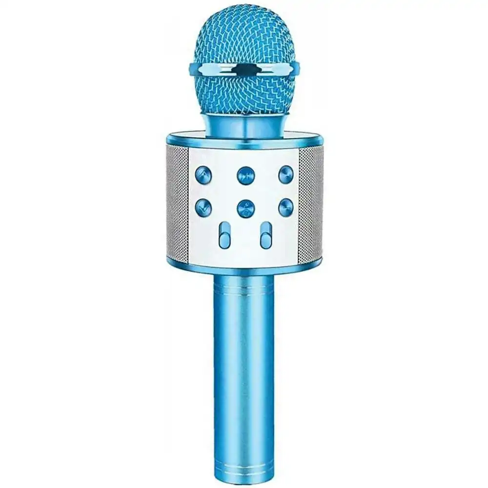 Laser Portable Wireless Bluetooth Karaoke Microphone/Speaker Party Mic Blue