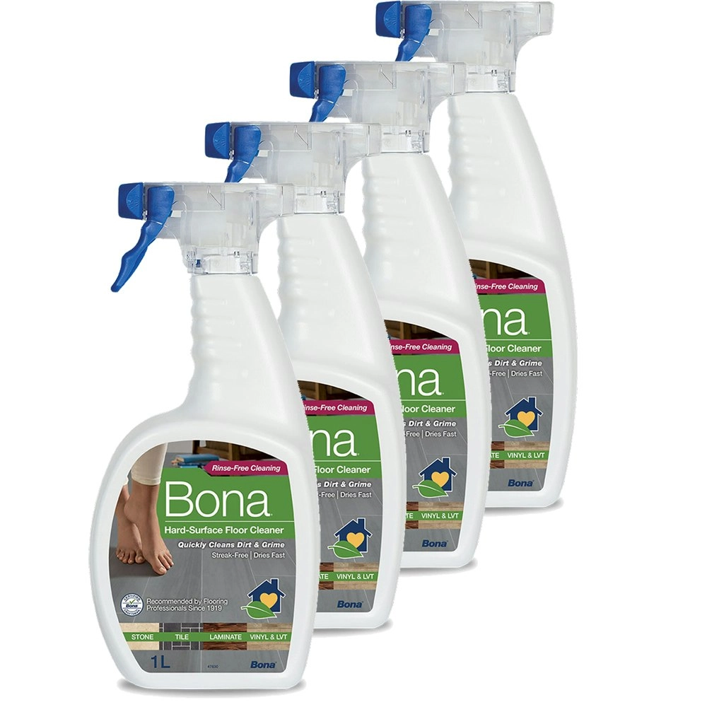 4PK Bona 1L Stone Tile & Laminate Spray Maintenance for Floors/Surface Cleaning