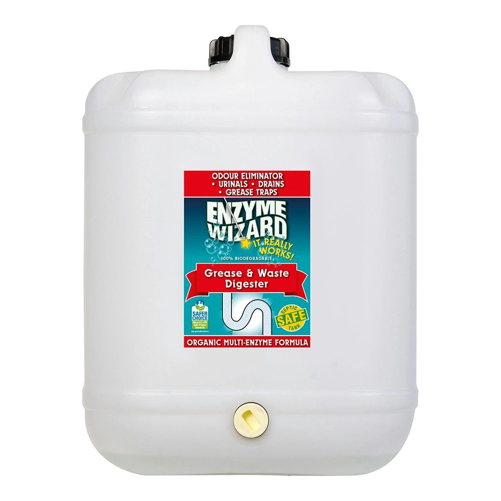 Enzyme Wizard Grease & Waste Digester Urinal/Kitchen Drain Odour Cleaner 20L