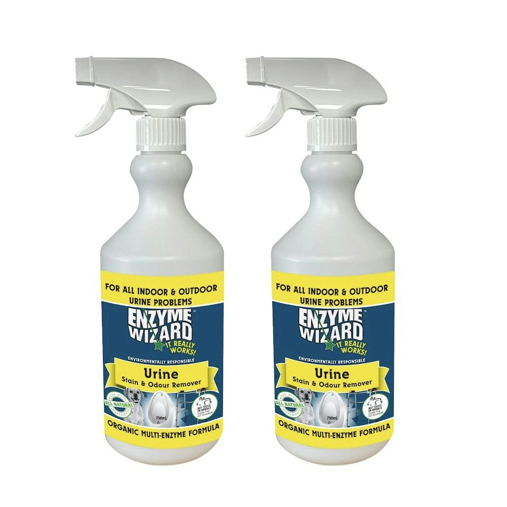 Enzyme Wizard Urine Stain And Odour Remover 750ML Spray Bottle Home Cleaning 2PK