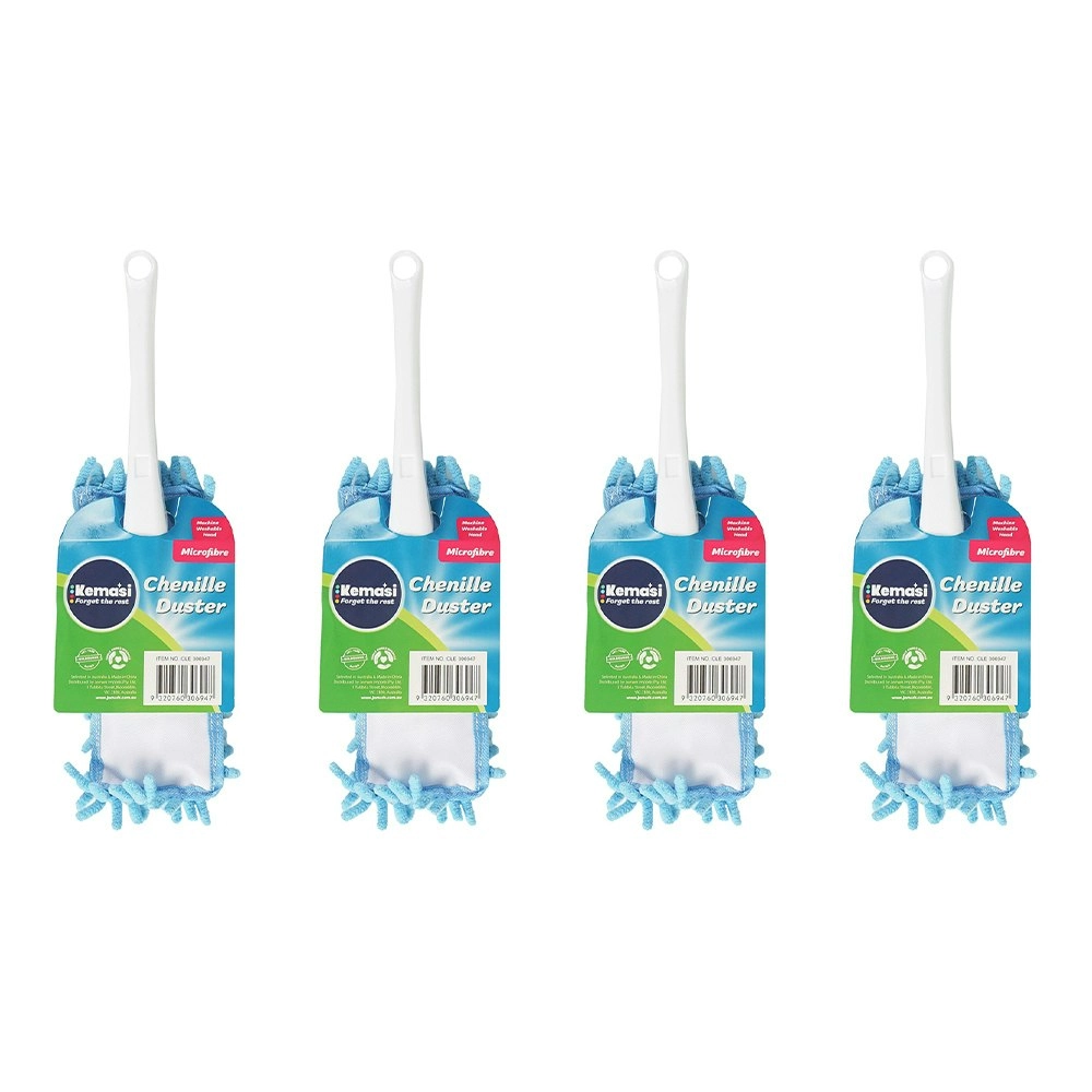 4x kemasi Durable Microfibre Chenille Duster Home Kitchen/Lounge Room Cleaning