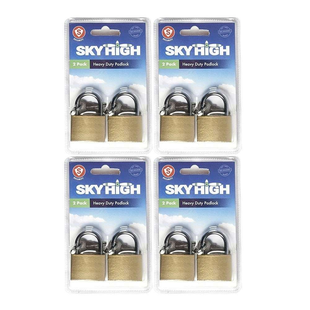 8pc Sky High Heavy Duty Travel Luggage Organisation Bag Padlock Pair Set