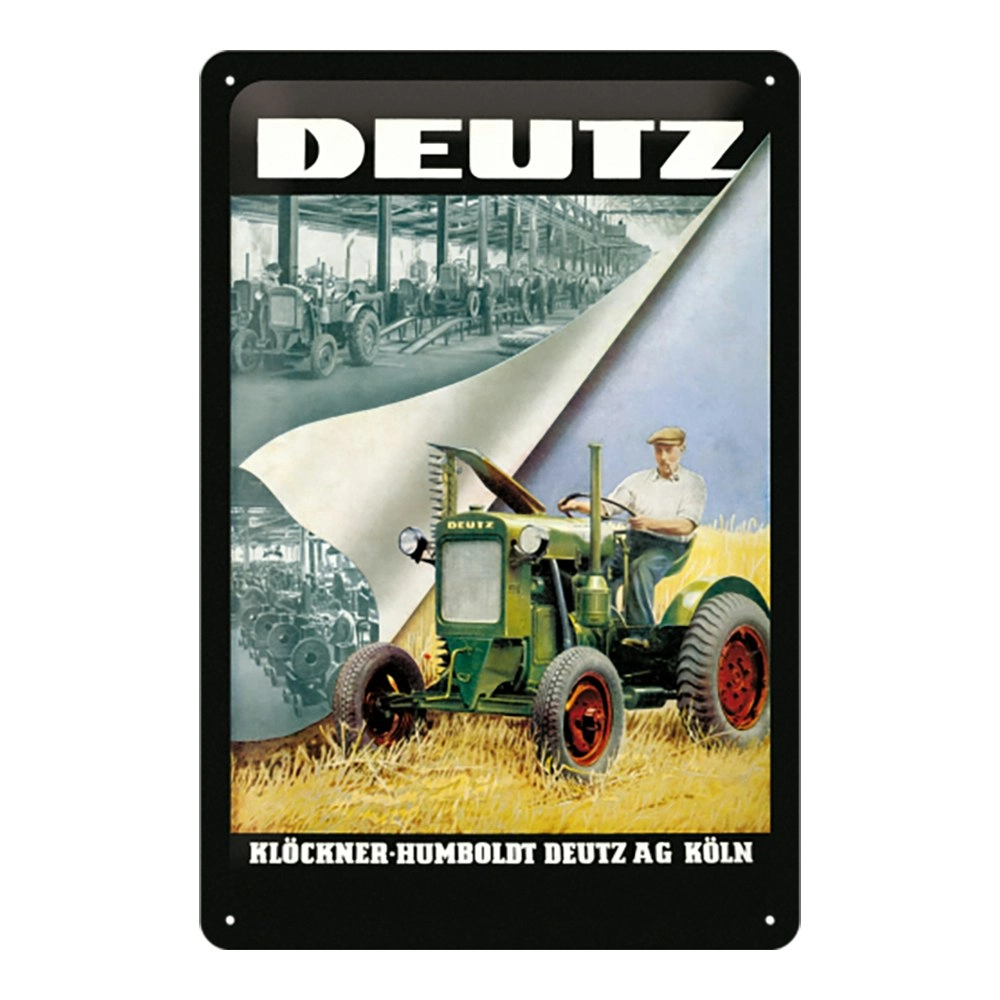 Nostalgic Art Medium Metal Sign Deutz Home/Office Wall Hanging Décor 20x30cm