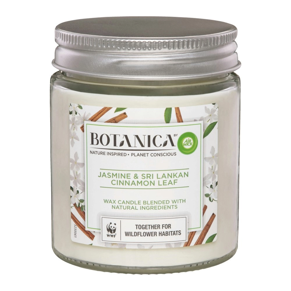 Airwick Botanica 500g Wax Candle Floral Scent Jasmine & Sri Lankan Cinnamon Leaf