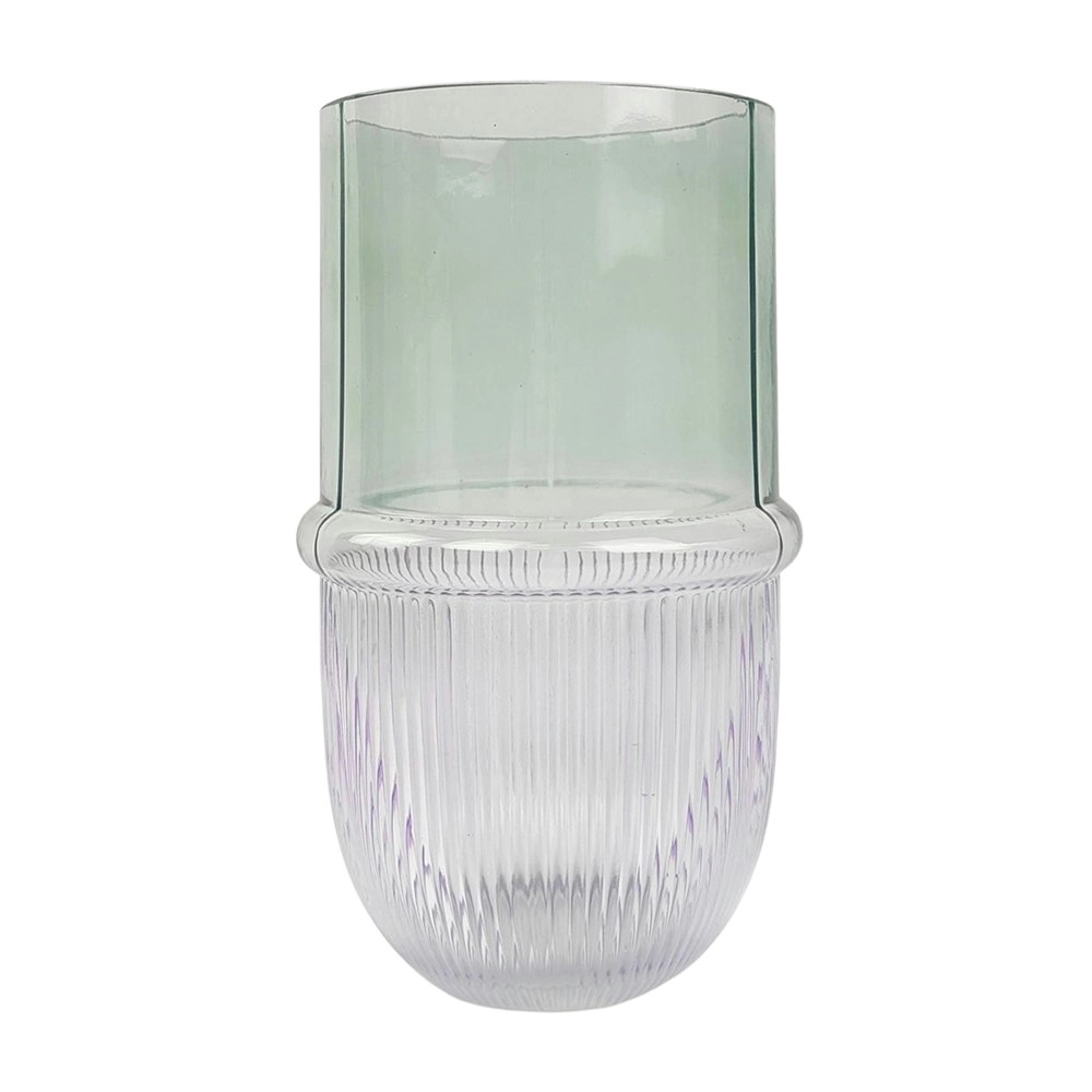 Urban Tommy Deco Ombre 18cm Glass Flower Vase Home Decorative Display Sage/Lilac