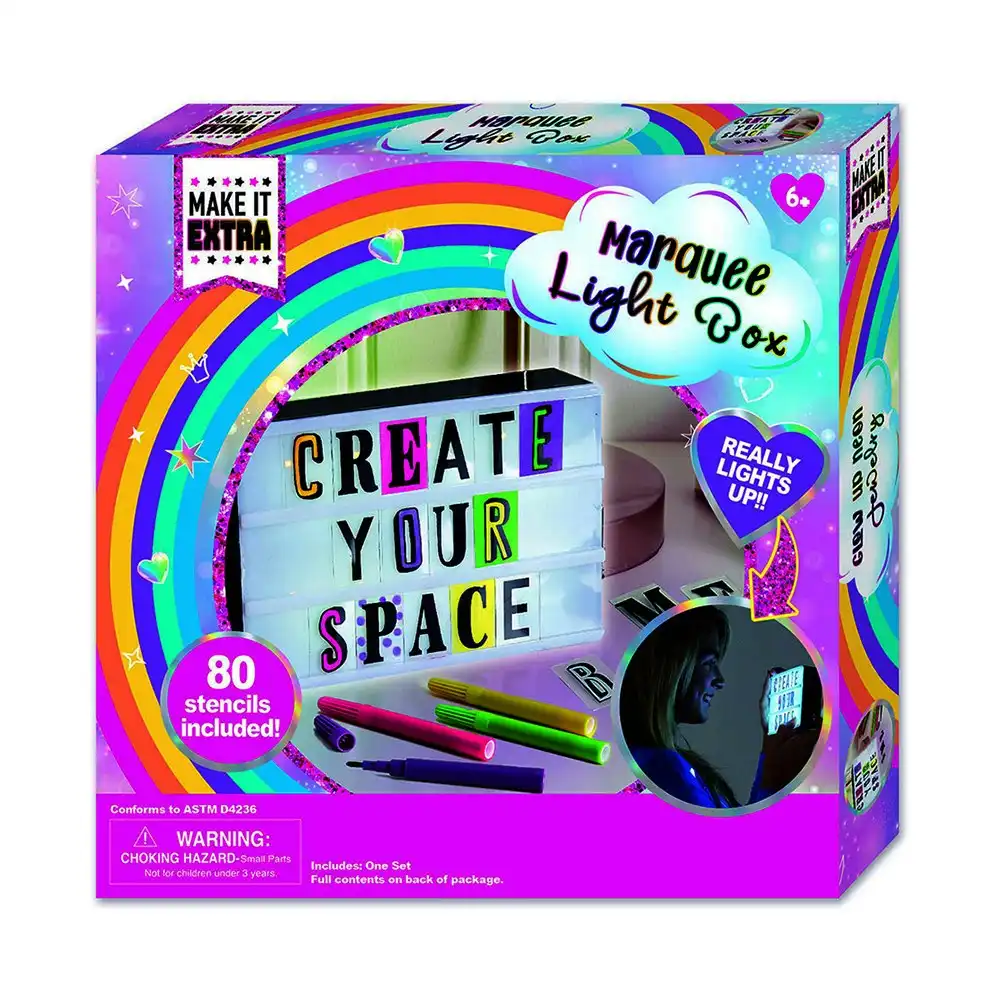 Creative Kids Light Up Marquee Box w/ Stencil/Marker Room Display Children 6y+