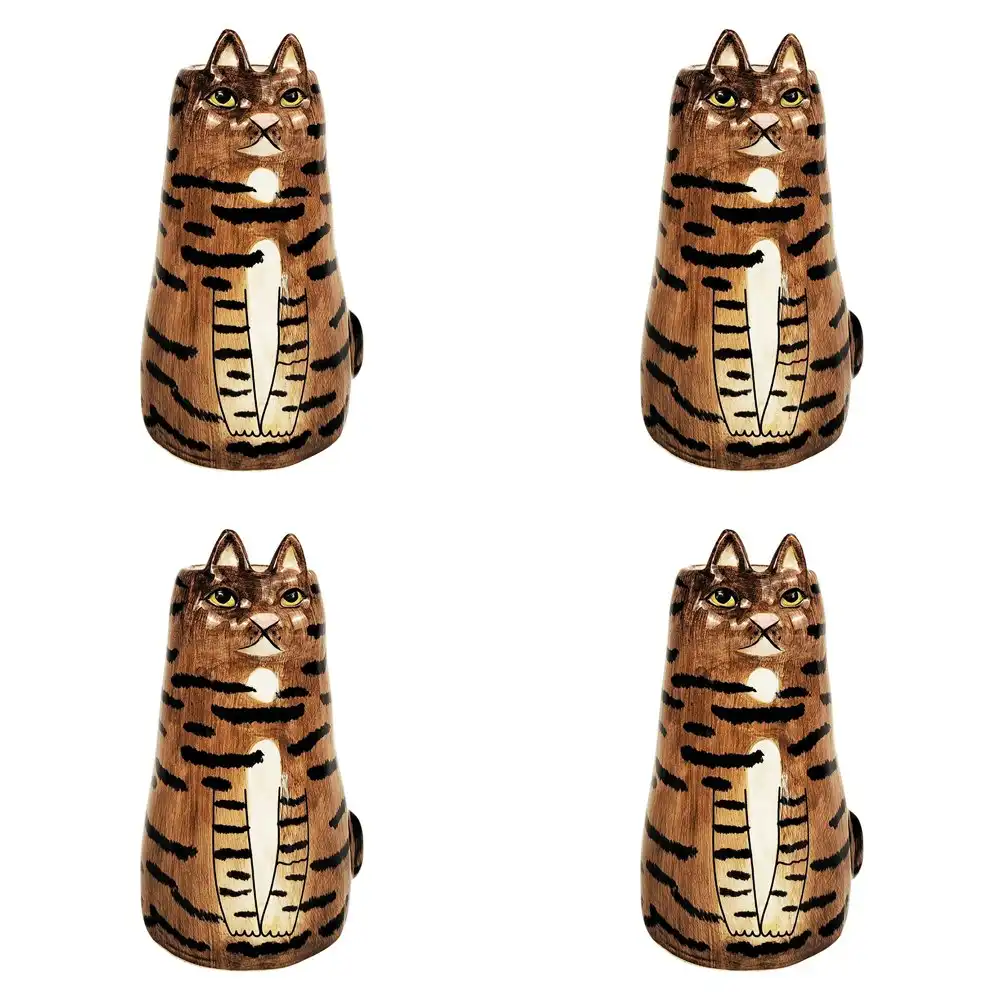 4x Urban 13cm Ceramic Sitting Cat Flower Vase Home Decorative Display Assorted